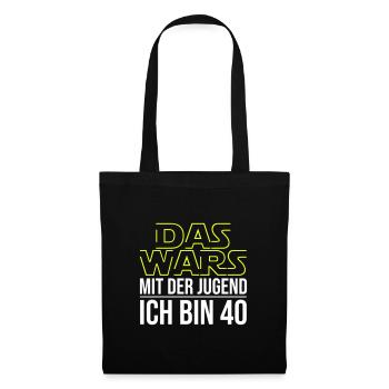 Das Wars mit der Jugend ich bin 40 - Stoffbeutel - Schwarz - Vorne