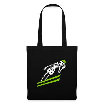 Squelette skieurs bicolores - Sac en tissu - noir - Devant