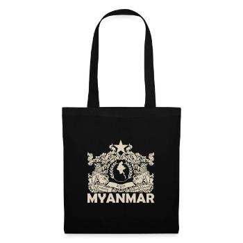 Burma Asien Myanmar Flagge Bamar Urlaub - Stoffbeutel - Schwarz - Vorne