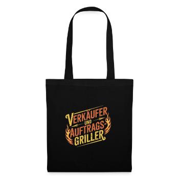 Verkäufer und Auftragsgriller BBQ Grillen - Stoffbeutel - Schwarz - Vorne