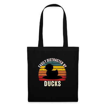 Easily distracted by ducks, Funny Duck Lovers, - Tote Bag - black - Front