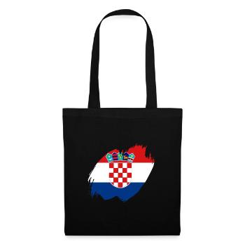 Croatie Drapeau Adriatique Zagreb Drapeau croate - Sac en tissu - noir - Devant