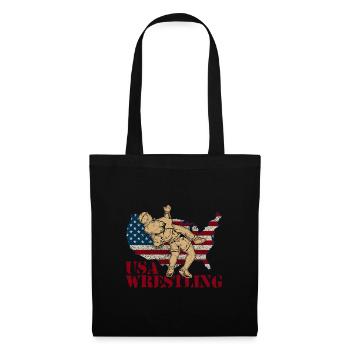 Kampfsportler Wrestler Wrestling Ringen Sport - Stoffbeutel - Schwarz - Vorne