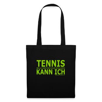 Tennis kann ich - Stoffbeutel - Schwarz - Vorne