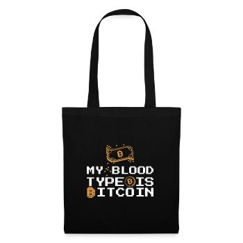 Bitcoin BTC Crypto Blockchain Münze Börse Note - Stoffbeutel - Schwarz - Vorne