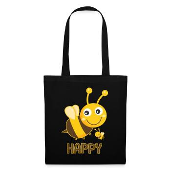 Bee Happy Bees - Tote Bag - black - Front