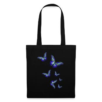schmetterlinge,pailletten,schmetterling,blau - Stoffbeutel - Schwarz - Vorne
