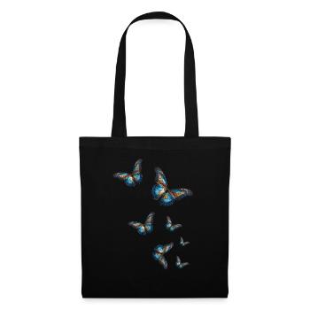 Butterflies,Sequins,Butterfly,Blue - Tote Bag - black - Front