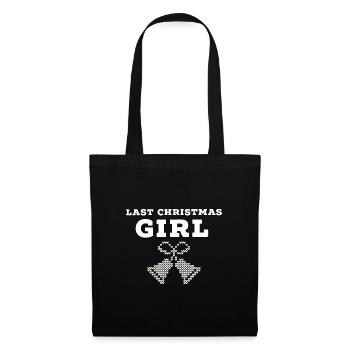 Last Christmas Girl Merry Christmas T-Shirt - Tote Bag - black - Front