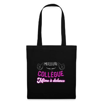 Meilleure collègue Femme Humour Télétravail - Sac en tissu - noir - Devant