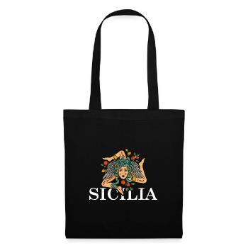 Sizilien Herkunft Insel Italien Region Trinacria - Stoffbeutel - Schwarz - Vorne