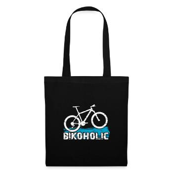 Bikoholic ich muss Fahrrad fahren Radtouren - Stoffbeutel - Schwarz - Vorne