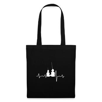 Anger pair - fishing - heartbeat - Tote Bag - black - Front
