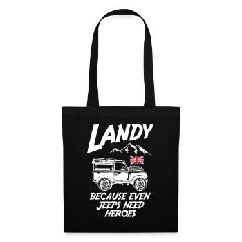 Landy Because Even Jeeps Need Heroes - Stoffbeutel - Schwarz - Vorne