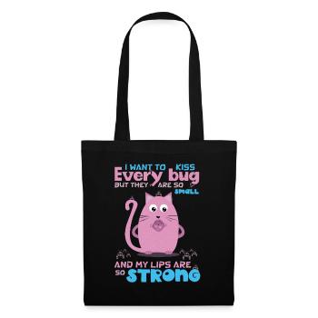 Funny Quote with Cat, Insect Humor - Tote Bag - black - Front