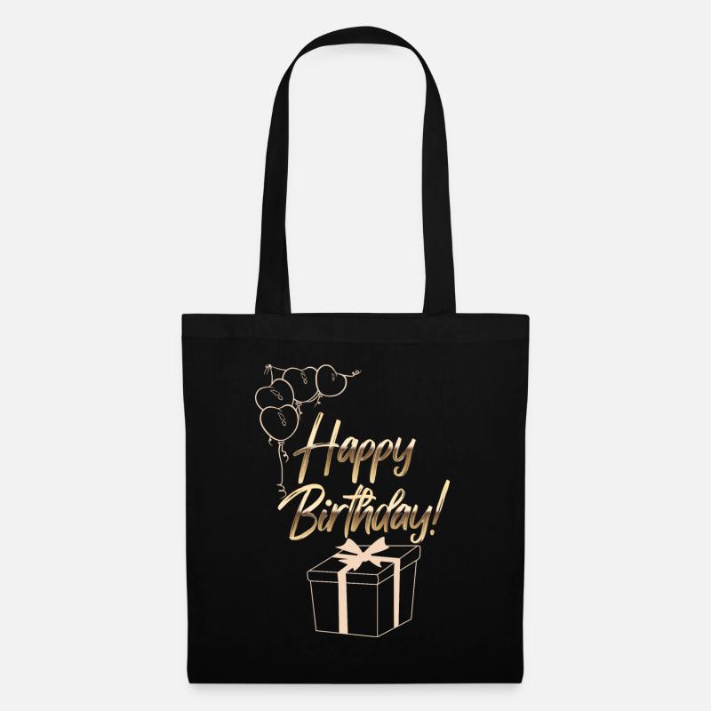 Happy Birthday - Stoffbeutel - Schwarz