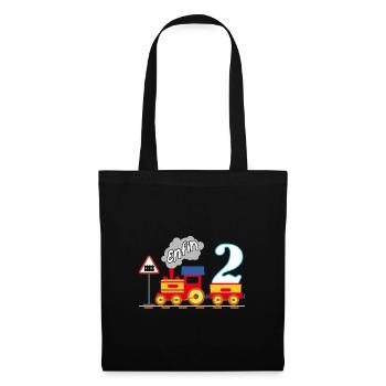 Deuxième anniversaire, enfin 2 ans - Sac en tissu - noir - Devant