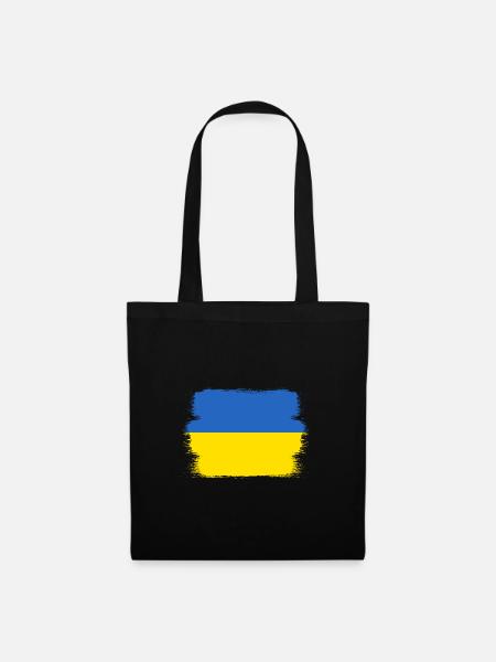 Ukraine Flagge Vintage Ukrainische Fahne Used Look - Stoffbeutel - Schwarz