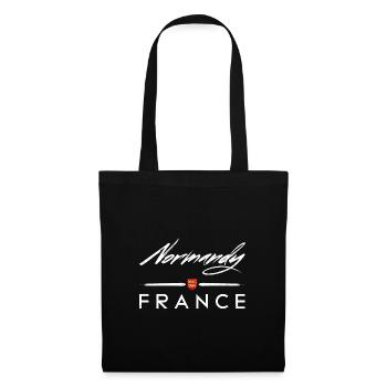 Normandie Urlaub Frankreich Strand Normannisch - Stoffbeutel - Schwarz - Vorne