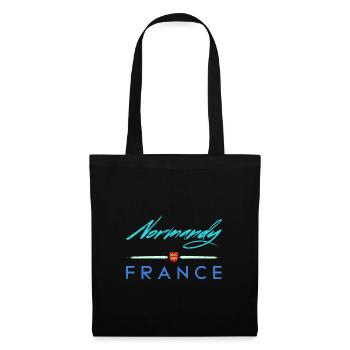 Normandie Urlaub Frankreich Strand Normannisch - Stoffbeutel - Schwarz - Vorne