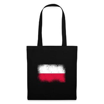 Pologne Drapeau utilisé Look Polska Drapeau polonais - Sac en tissu - noir - Devant