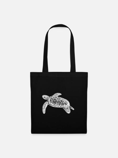 Kleine schwimmende Wasserschildkröte - Stoffbeutel - Schwarz