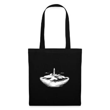 Île solitaire avec phare sur la côte - Sac en tissu - noir - Devant