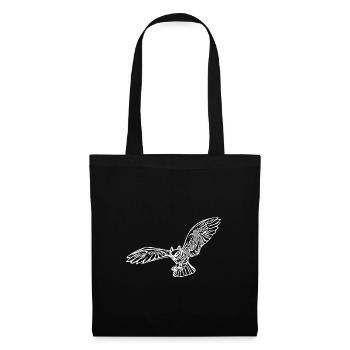 Hibou vintage élégant pendant le vol de chasse - Sac en tissu - noir - Devant