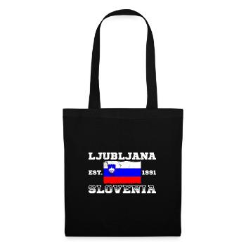 Slowenien Urlaub Slovenija Flagge Balkanland - Stoffbeutel - Schwarz - Vorne