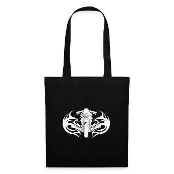 Motorcycle Offroad Tattoo Flames Style Racing - Tote Bag - black - Front