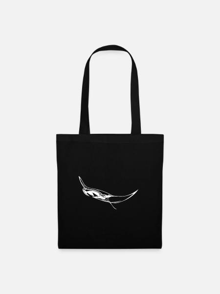 Eleganter schwimmender Mantarochen - Stoffbeutel - Schwarz