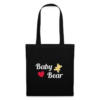 Baby bear (bear, heart) - Tote Bag - black - Front