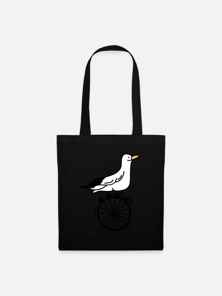 begabte Möwe - Stoffbeutel - Schwarz