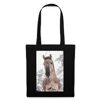 Cheval dans le paysage d'hiver de l'Allgäu - Sac en tissu - noir - Devant