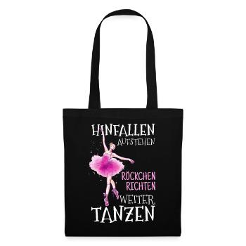 Ballett Ballerina Tänzerin Geschenk - Stoffbeutel - Schwarz - Vorne