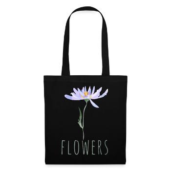 Minimalist Blue Wildflowers Illustration - Tote Bag - black - Front