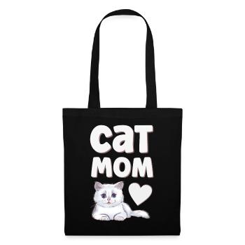 Katze Katzen - Stoffbeutel - Schwarz - Vorne