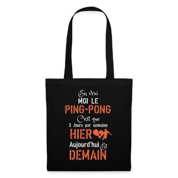 En vrai moi Ping pong aujourd hui hier demain - Sac en tissu - noir - Devant