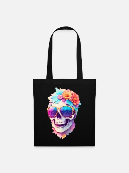 Totenkopf - Stoffbeutel - Schwarz