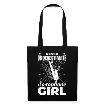 Never underestimate a saxophone girl - Tote Bag - black - Front