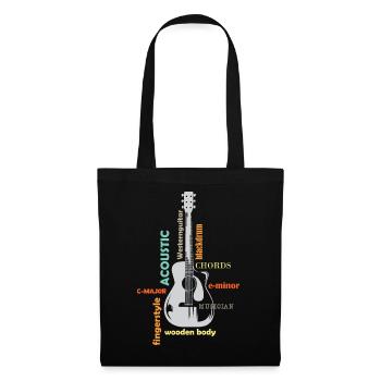 retro guitar vintage musician guitar love icon - Tote Bag - black - Front