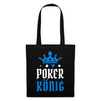 Jeu de cartes de joueur professionnel de jeu de casino Poker King - Sac en tissu - noir - Devant