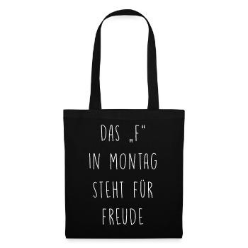 Le F représente la joie - Sac en tissu - noir - Devant