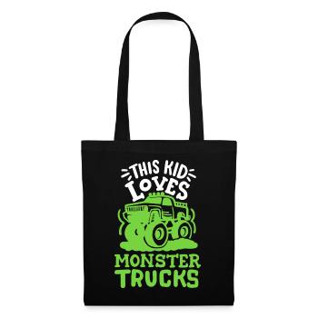 Monstertrucks für Kinder - Stoffbeutel - Schwarz - Vorne