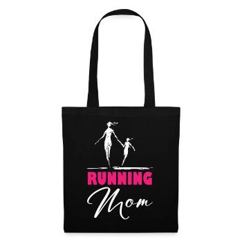 Maman qui court - Sac en tissu - noir - Devant
