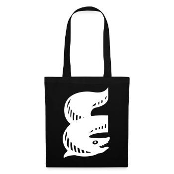 Fish Symbol | E Letter | white Vectorgraphic - Tote Bag - black - Front