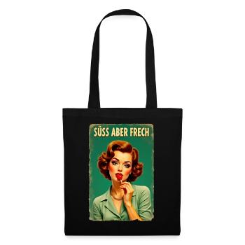 Retro Girl Design - Sucette « mignonne mais coquine » Edit - Sac en tissu - noir - Devant