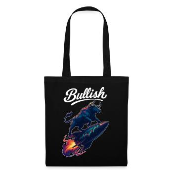 Stock Bull Bull Chart Profit Rocket Gift - Sac en tissu - noir - Devant