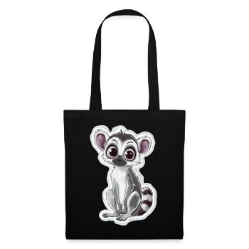lémurien - Sac en tissu - noir - Devant