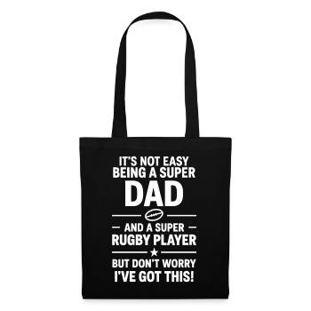 Super Dad Rugby Funny Father Gift - Tote Bag - black - Front